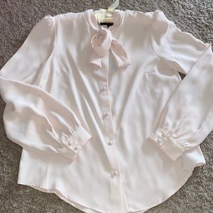 Forever 21 Blush Pink Blouse With Bow - Small